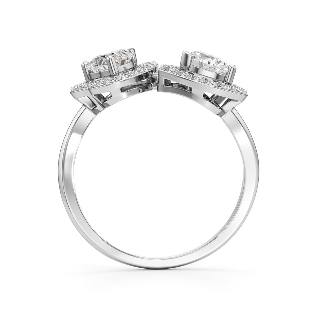 Amora Twin Heart Diamond Ring
