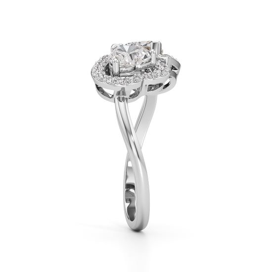 Amora Twin Heart Diamond Ring
