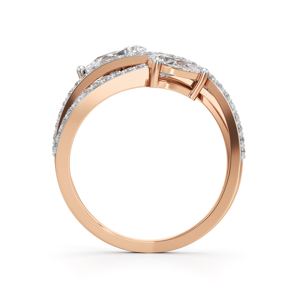Celeste Dual-Pear Statement Ring