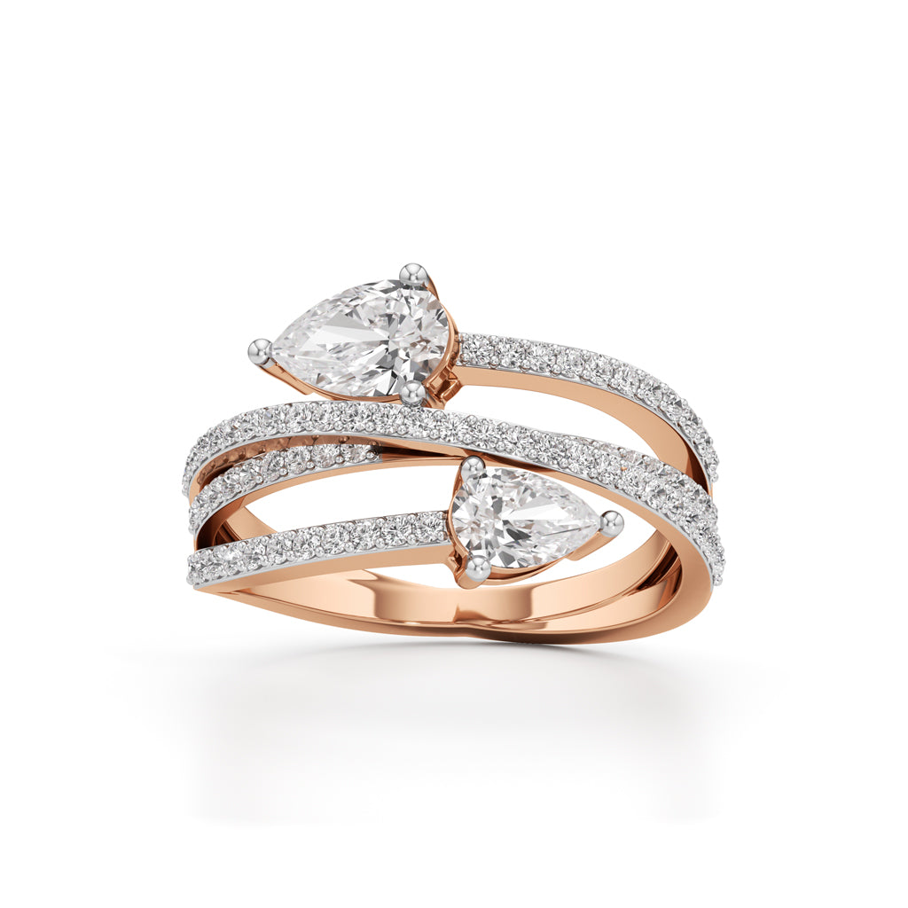 Celeste DualPear Statement Ring