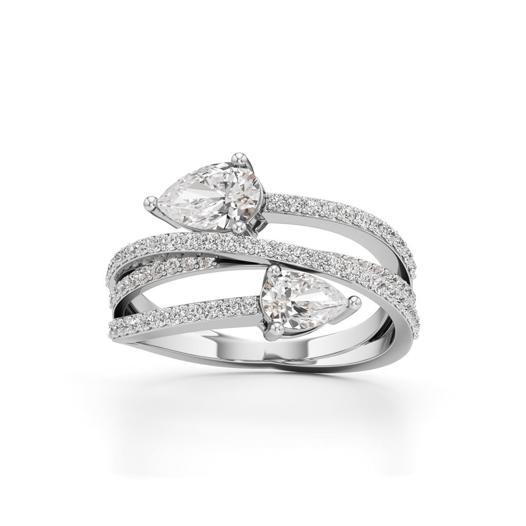 Celeste Dual-Pear Statement Ring