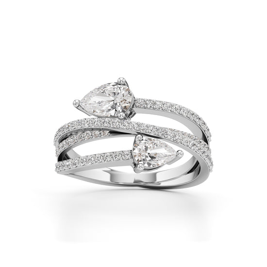 Celeste Dual-Pear Statement Ring