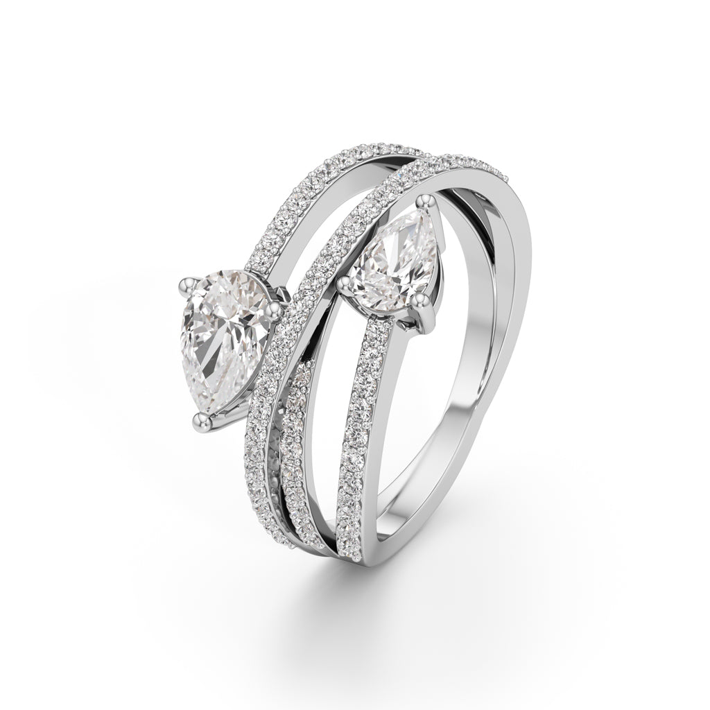 Celeste Dual-Pear Statement Ring