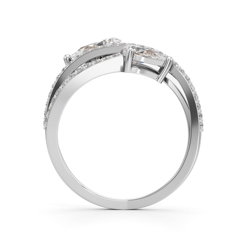 Celeste Dual-Pear Statement Ring