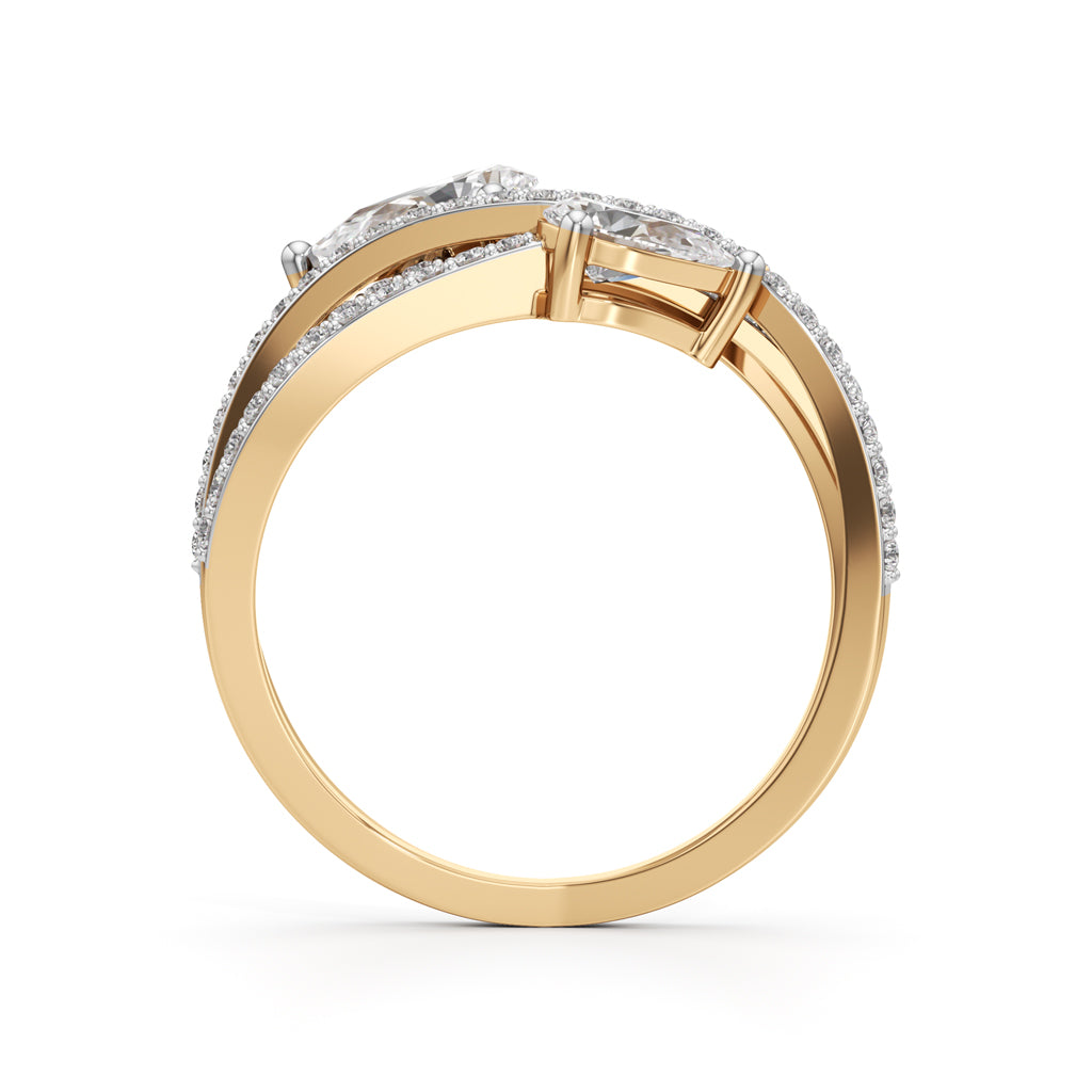 Celeste Dual-Pear Statement Ring