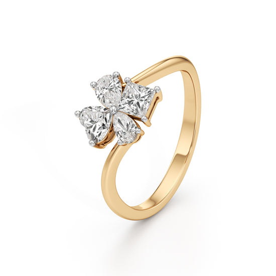 Golden Petal Whisper Ring