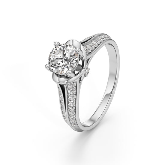 Split Shank Pave Engagement Ring