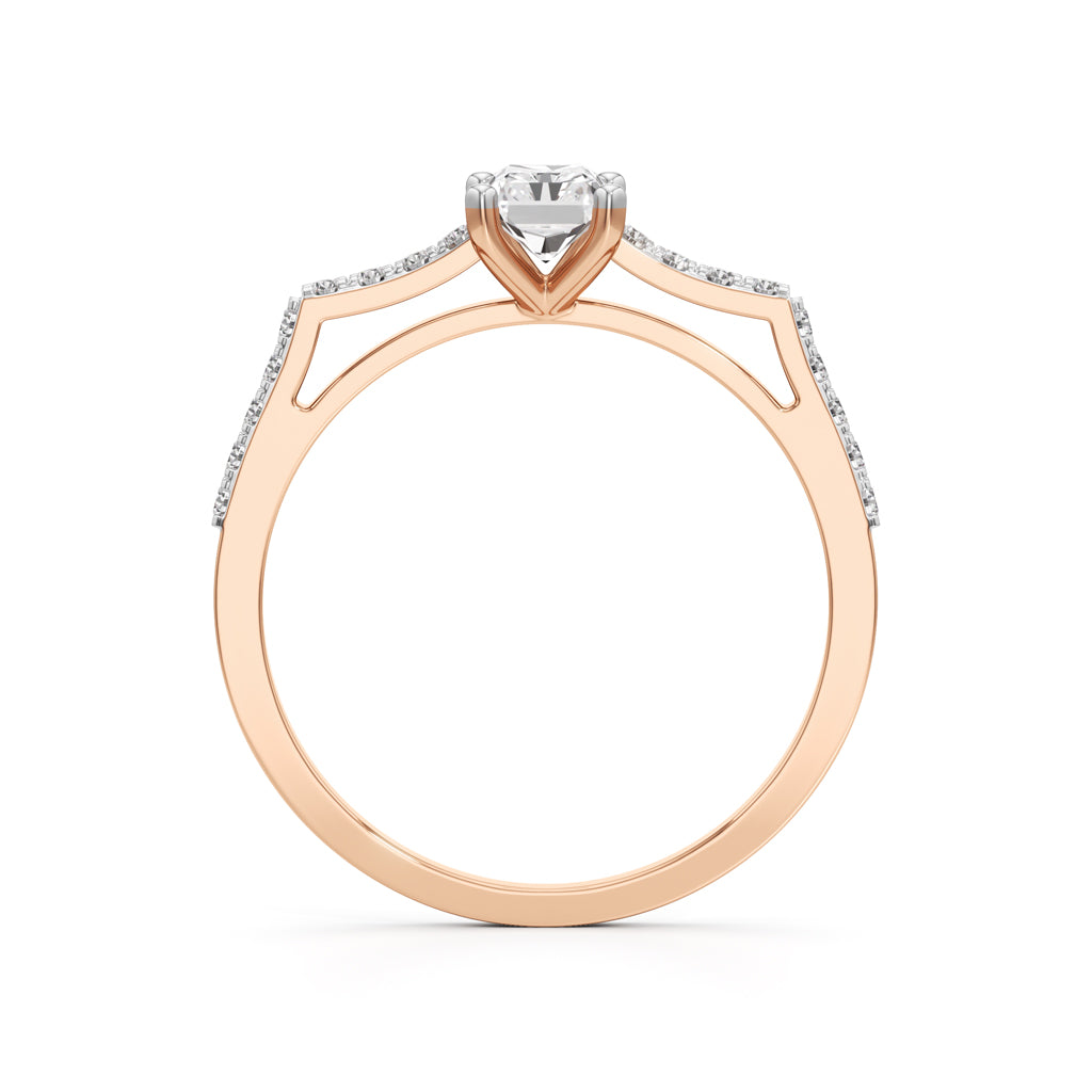 Radiant Cut Solitaire Pave Ring