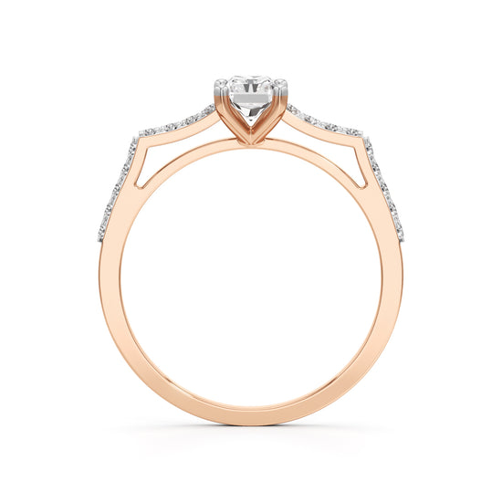 Radiant Cut Solitaire Pave Ring