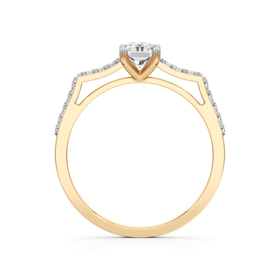 Radiant Cut Solitaire Pave Ring