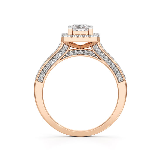 Square Halo Engagement Ring