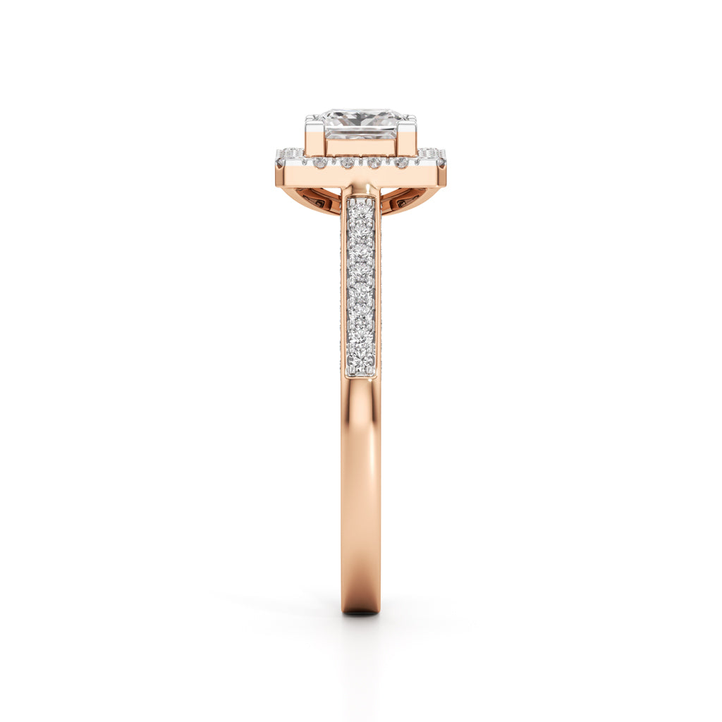 Square Halo Engagement Ring