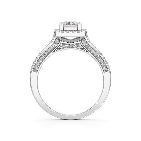 Square Halo Engagement Ring