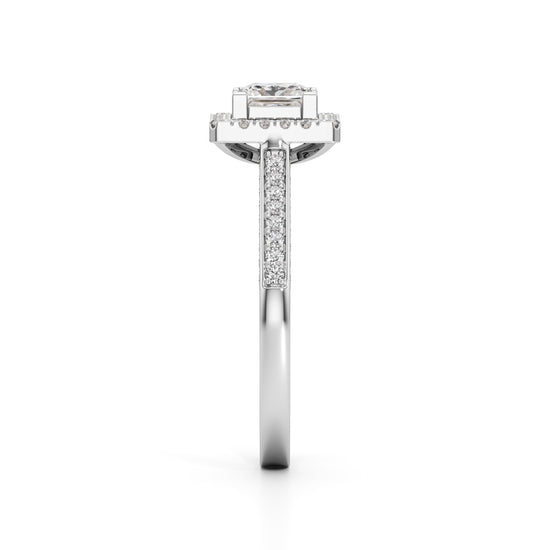Square Halo Engagement Ring