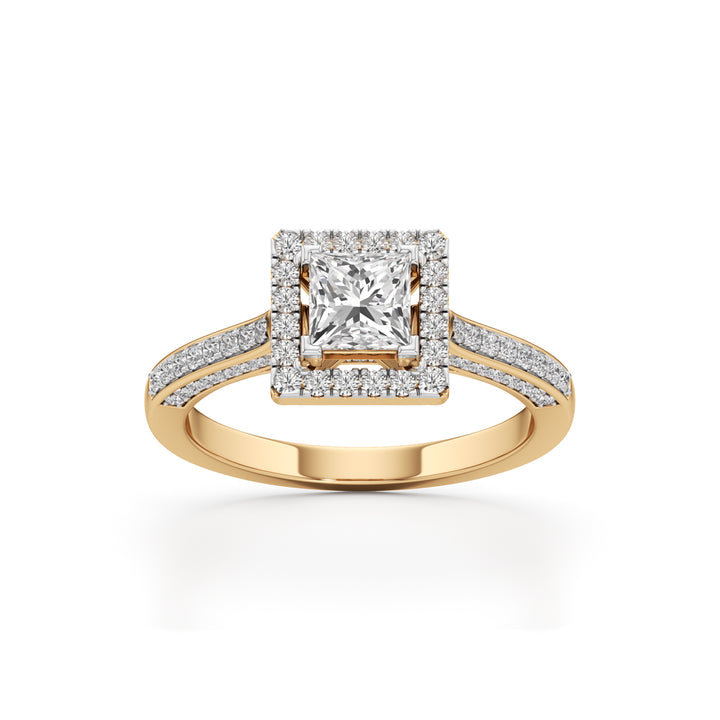 Square Halo Engagement Ring