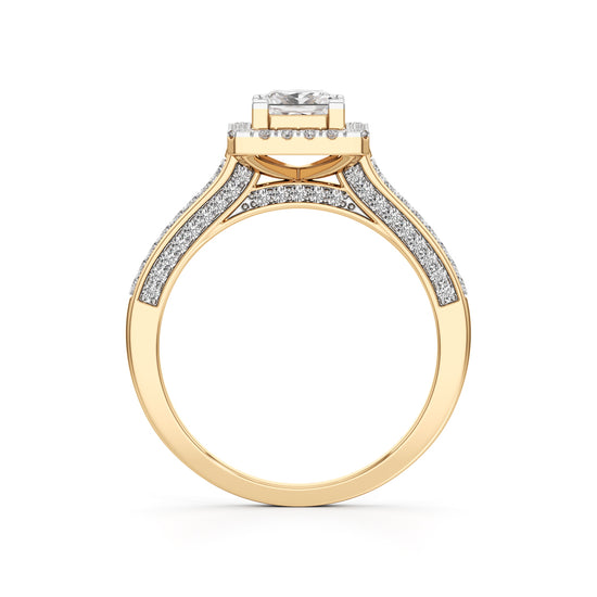 Square Halo Engagement Ring