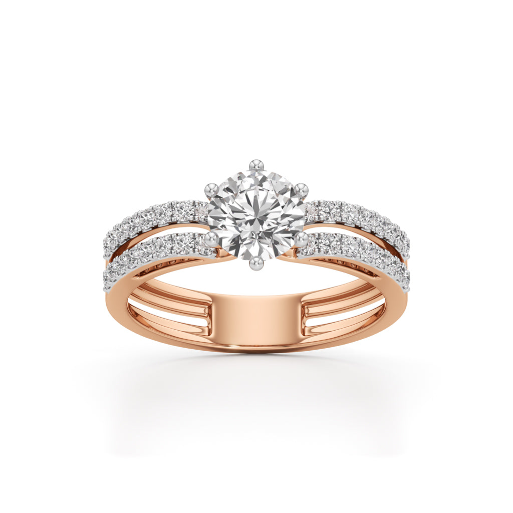 Triple Row Engagement Ring