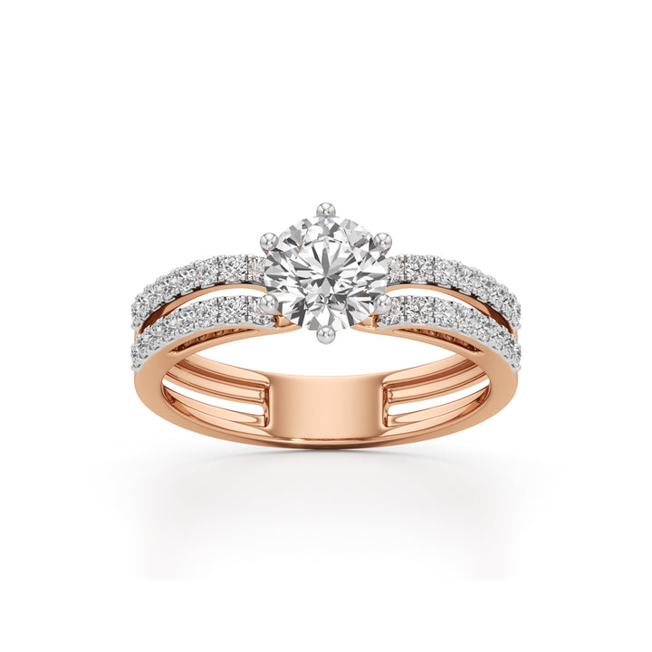 Triple Row Engagement Ring