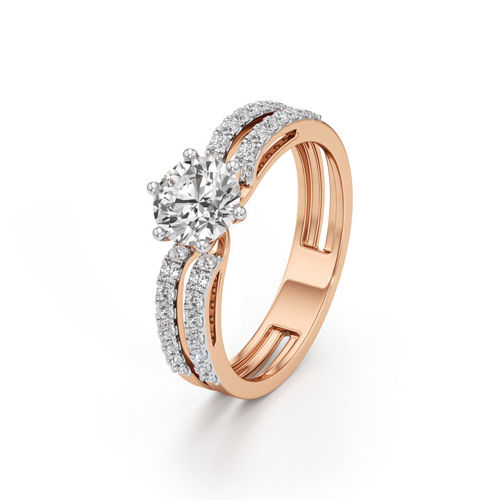 Triple Row Engagement Ring