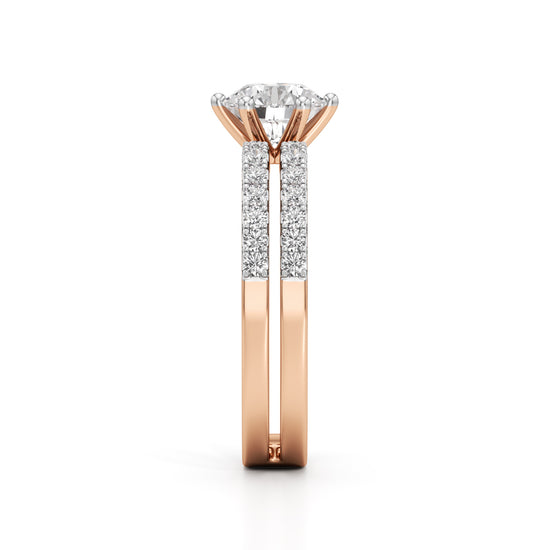Triple Row Engagement Ring