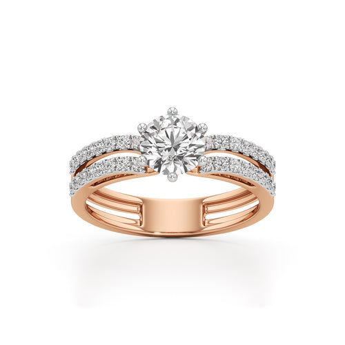 Triple Row Engagement Ring