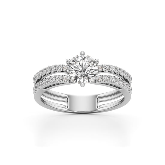 Triple Row Engagement Ring