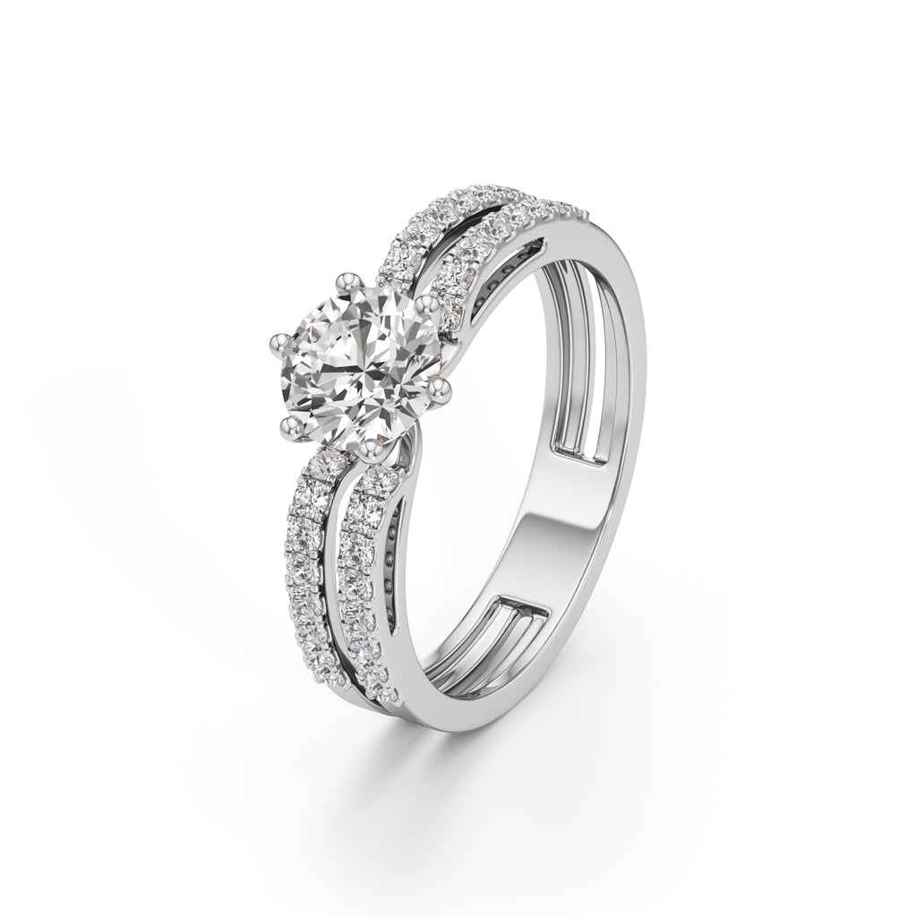 Triple Row Engagement Ring