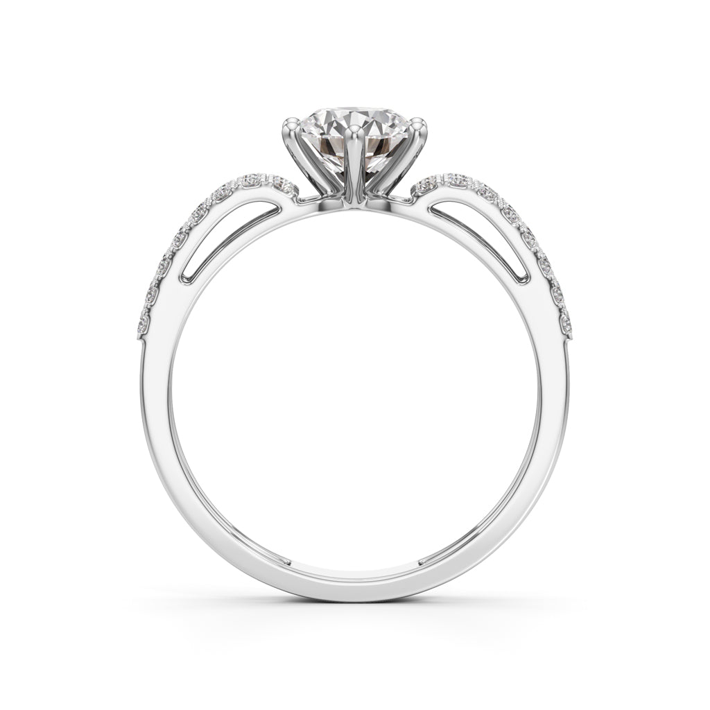 Triple Row Engagement Ring