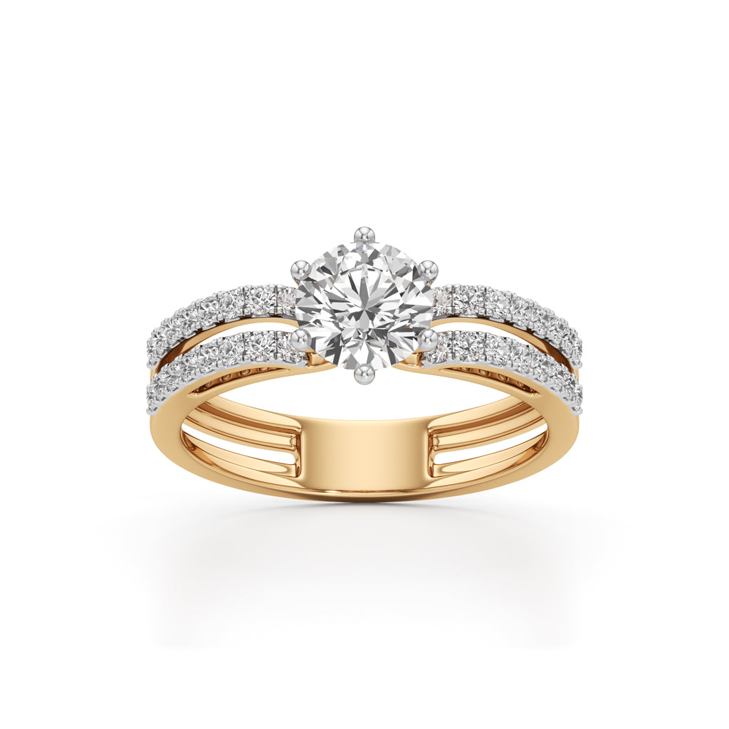 Triple Row Engagement Ring