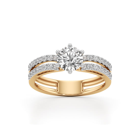 Triple Row Engagement Ring