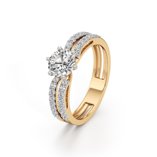 Triple Row Engagement Ring