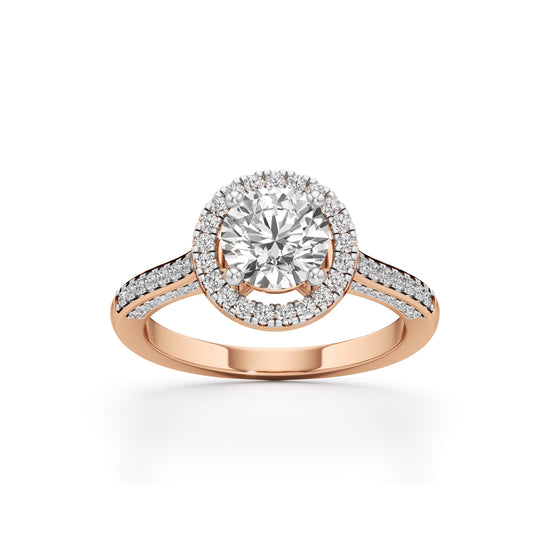Halo Engagement Ring with Brightband