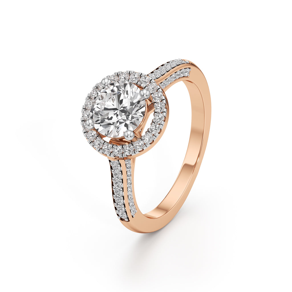 Halo Engagement Ring with Brightband
