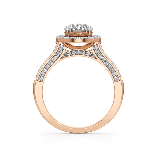 Halo Engagement Ring with Brightband