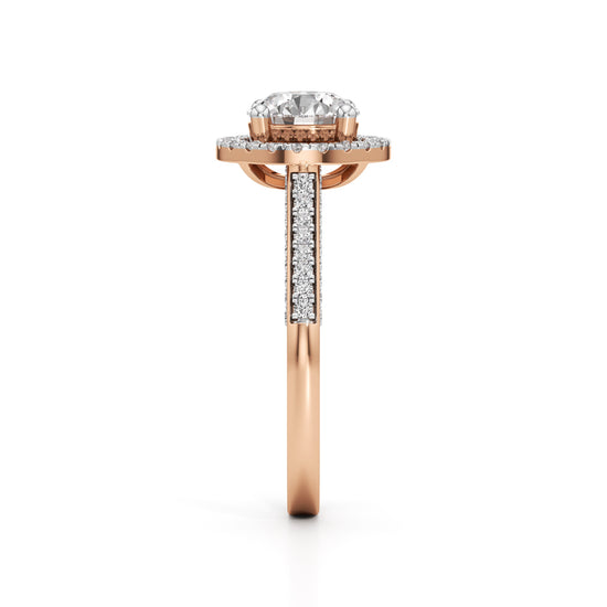 Halo Engagement Ring with Brightband