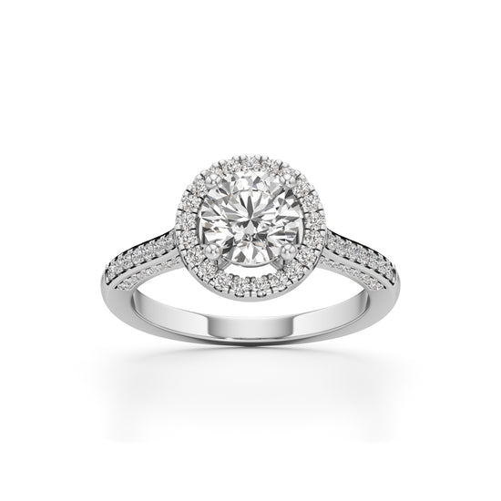 Halo Engagement Ring with Brightband