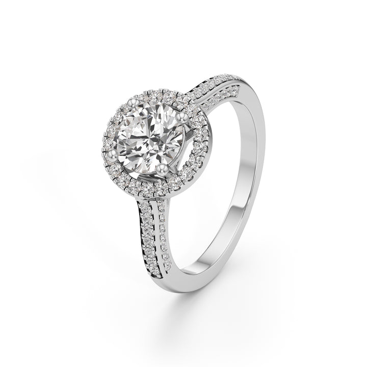 Halo Engagement Ring with Brightband