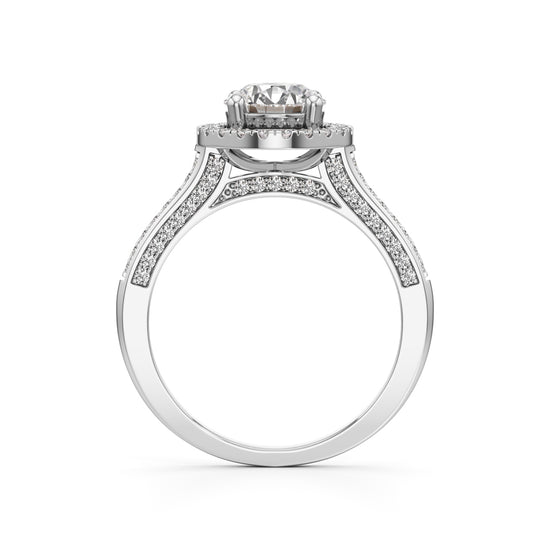 Halo Engagement Ring with Brightband