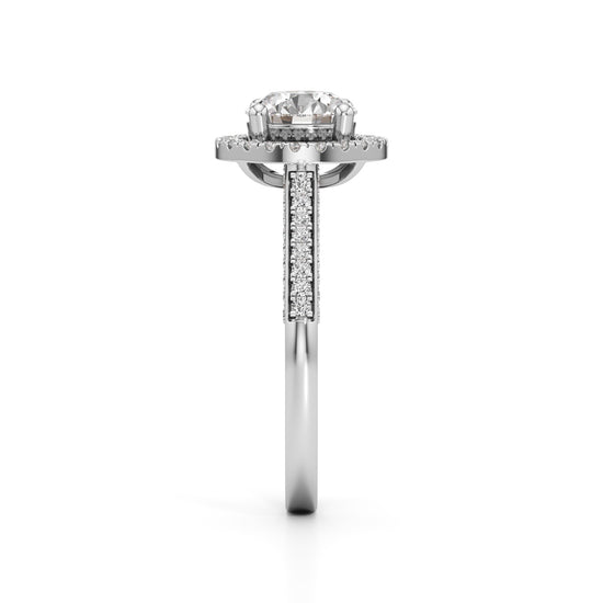 Halo Engagement Ring with Brightband