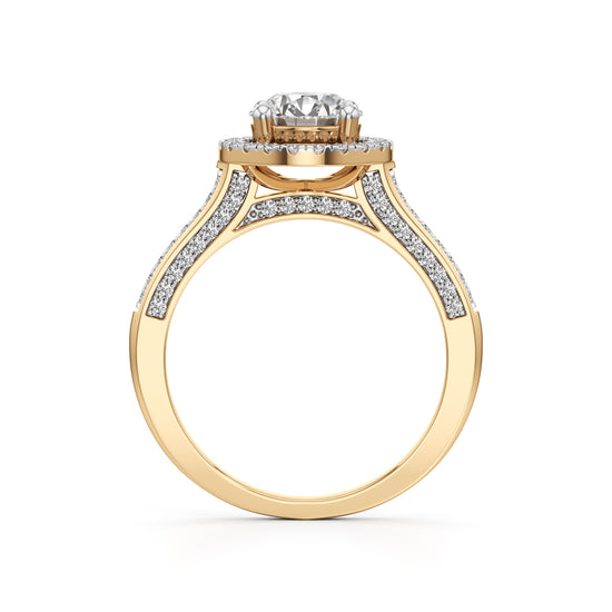 Halo Engagement Ring with Brightband