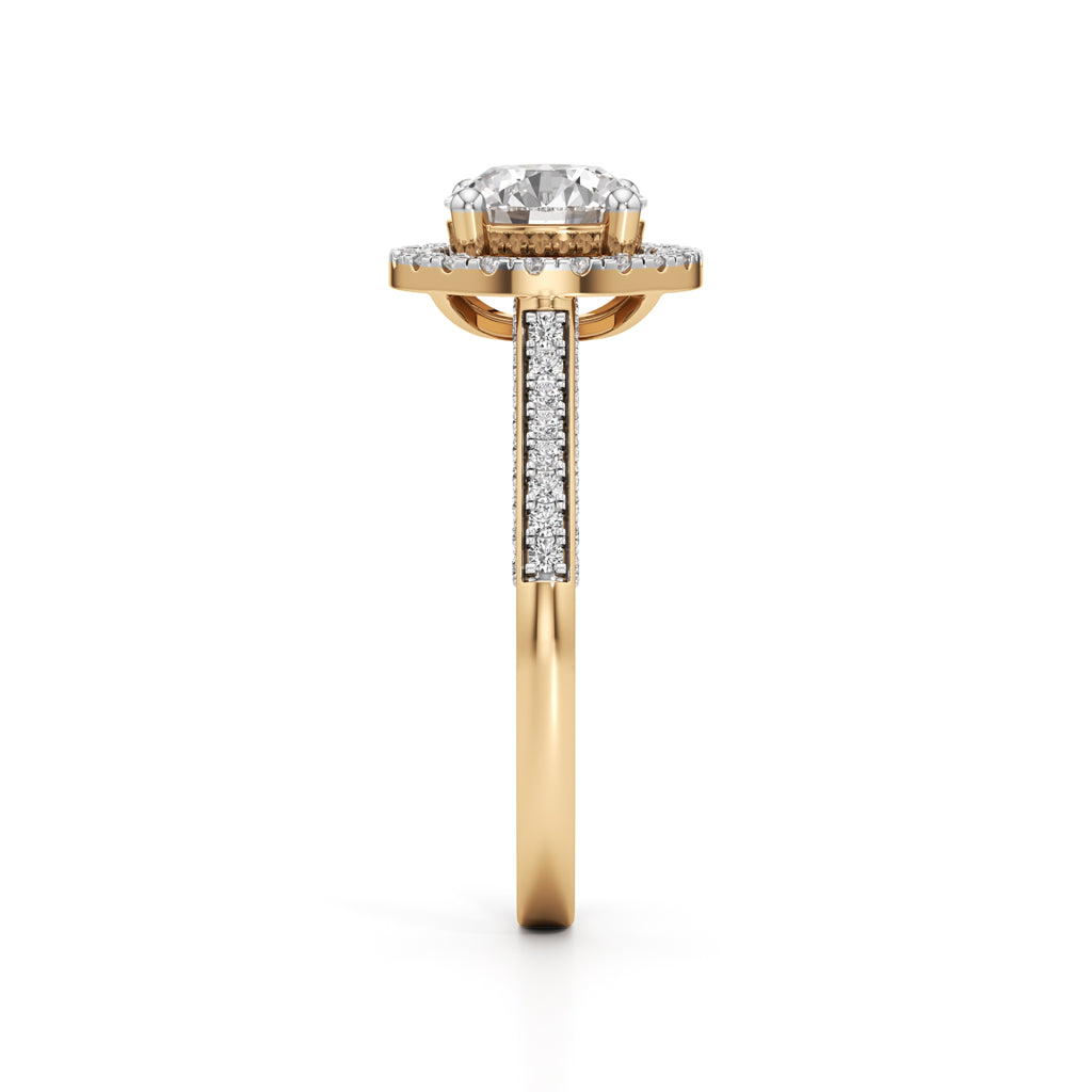Halo Engagement Ring with Brightband