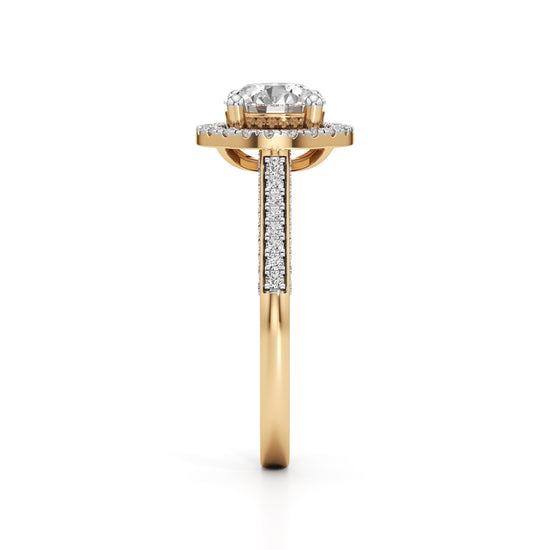 Halo Engagement Ring with Brightband