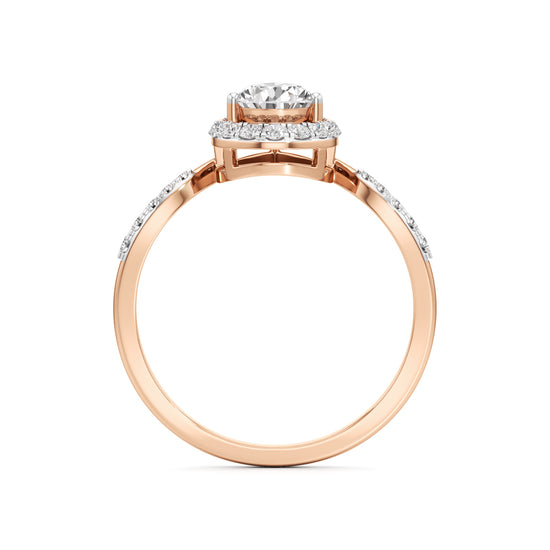 Pear Diamond Halo Ring with Band