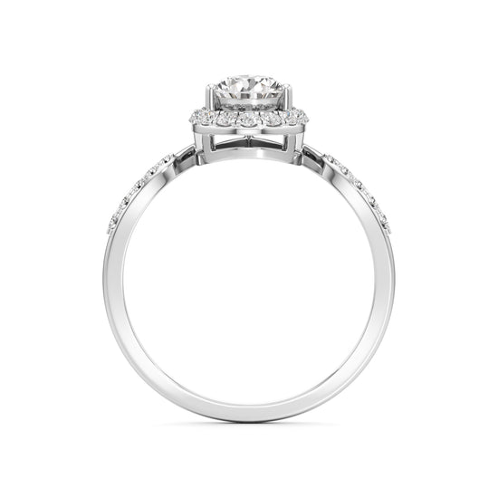 Pear Diamond Halo Ring with Band