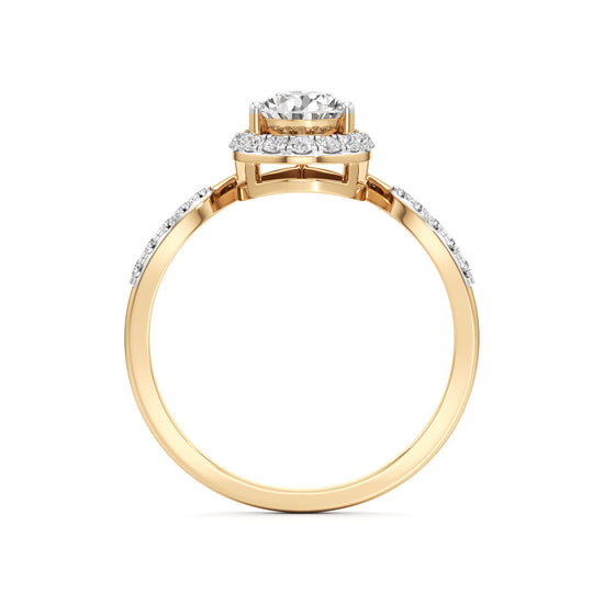 Pear Diamond Halo Ring with Band