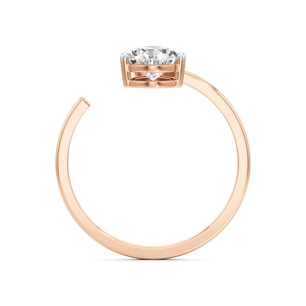 Floating Pear Diamond Wrap Ring