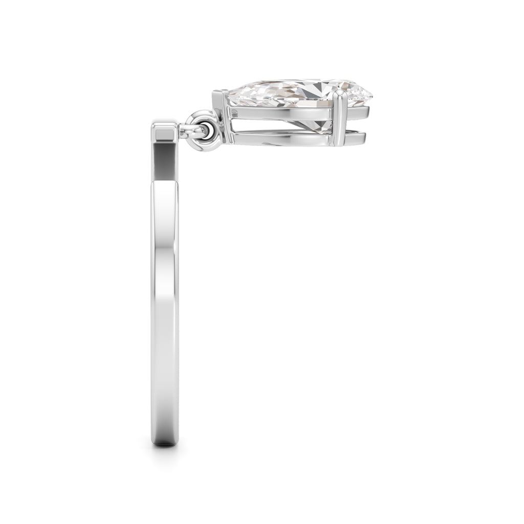 Floating Pear Diamond Wrap Ring