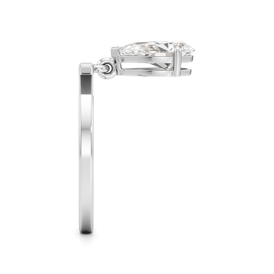 Floating Pear Diamond Wrap Ring