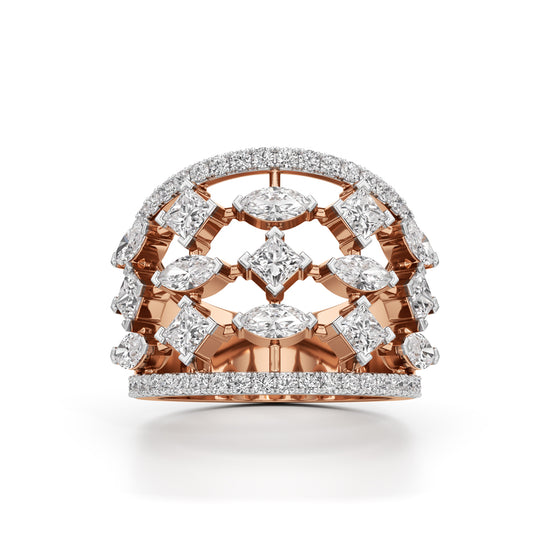 Regal Grid Diamond Statement Ring