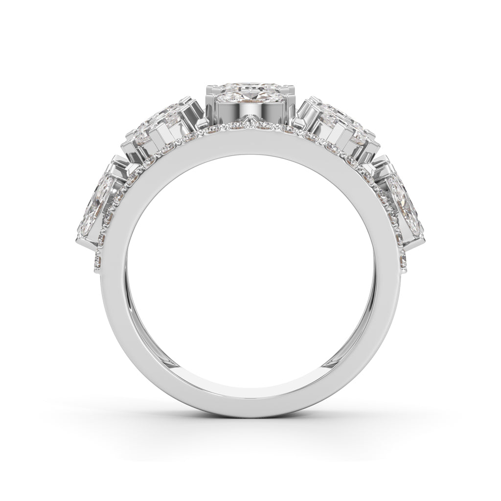 Regal Grid Diamond Statement Ring